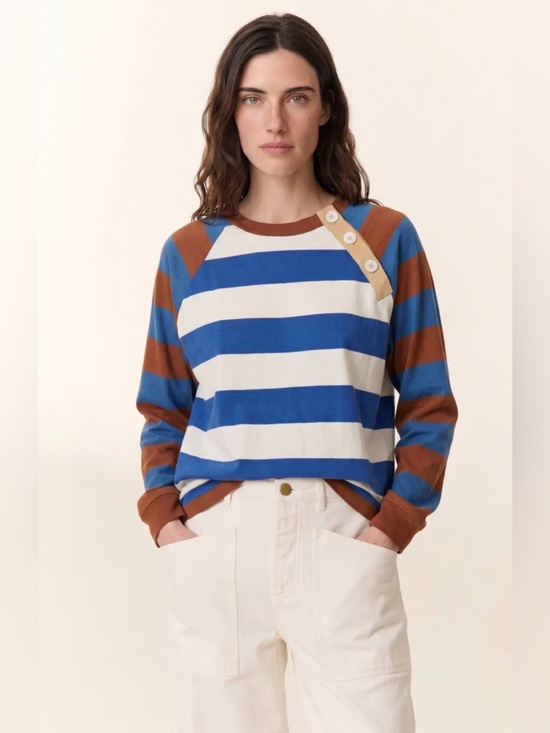 Leon & Harper Tops - Leon & Harper Samson Strp Striped Sweatshirt Colorful Multicolor Size M NWT!